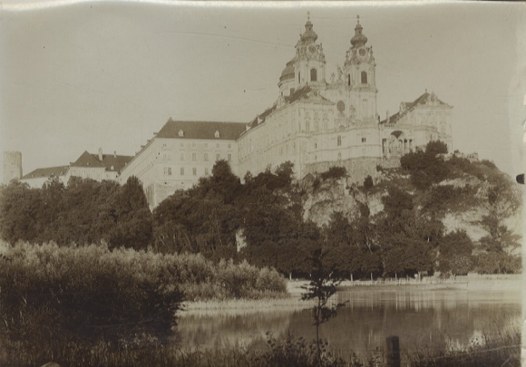 Original photo of Melk on the Danube, Lower Austria, part of the Danube, Melk Abbey, around 1900