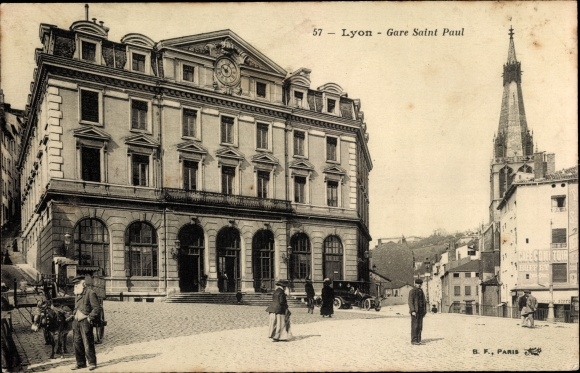 Postcard Lyon Rhône, Gare Saint Paul