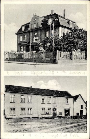 Postcard Badeleben Völpke Saxony Anhalt, commercial building, street section, villa