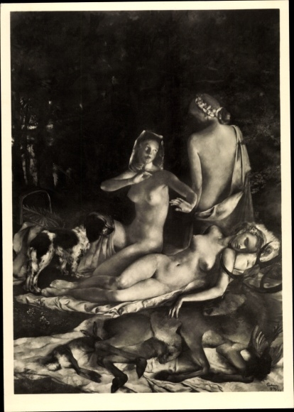 Kunstenaarskaart Padua, Paul Math., slapende Diana, HDK 520, act