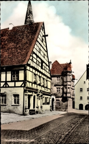 Ak Wolframs-Eschenbach in Beieren, historisch gebouw, herberg, café, oude architectuur