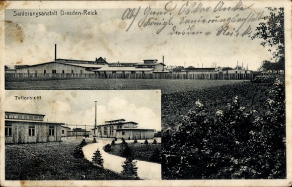 Postcard Dresden Reick, Rehabilitation Institute, partial view