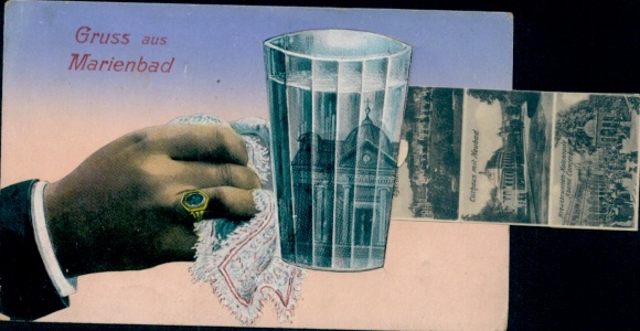 Leporello Postcard Mariánské Lázně Marienbad Region Karlovy Vary, Kurhaus