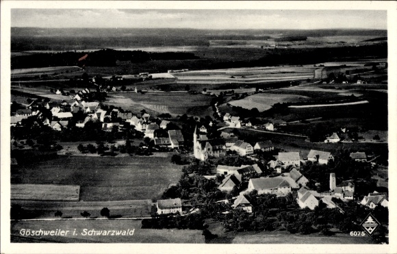 Postcard Göschweiler Löffingen in the Black Forest, landscape photo, village view, Black Forest, church