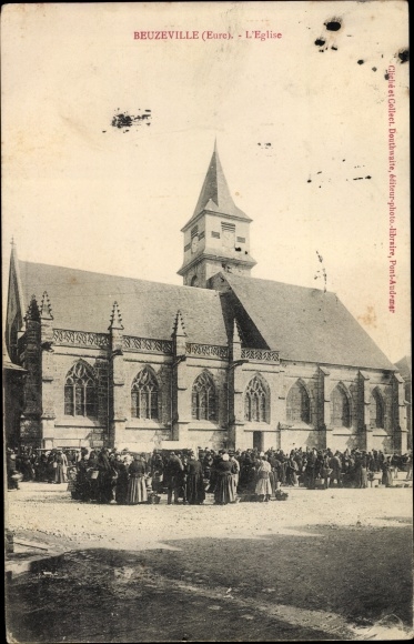 Postcard Beuzeville Eure, The Church