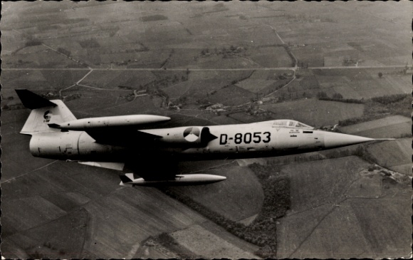 Postcard Dutch military aircraft Lockheed F-104g Starfighter, D-8053