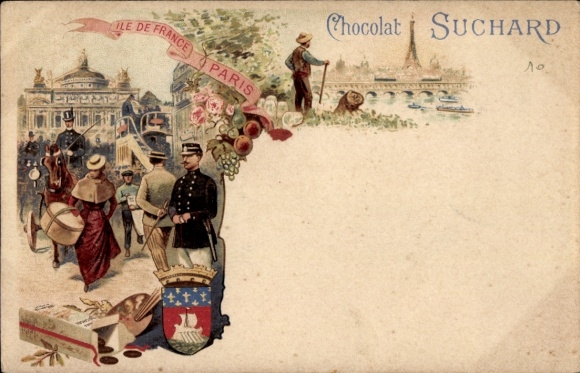 Litho Paris, Ile de France, Chocolat Suchard, Reklame