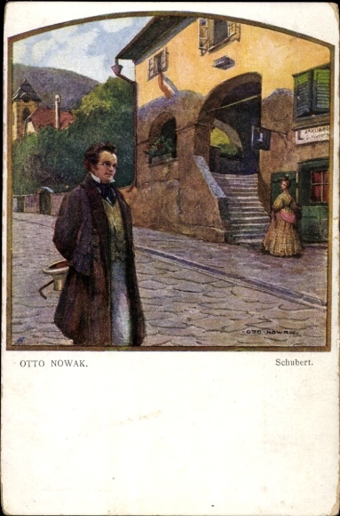 Artist Postcard Otto Nowak, Austrian composer Franz Schubert