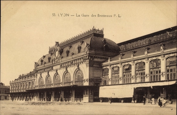 Postcard Lyon Rhône, Brotteaux Station
