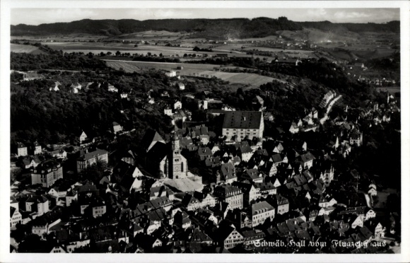 Ak Schwäbisch Hall in Württemberg, luchtfoto