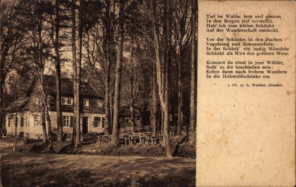 Postcard Hohwald Neustadt in Saxony, Hohwaldschänke