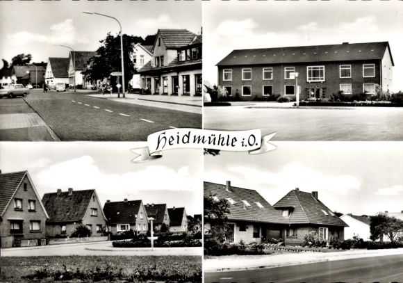 Postcard Heidmühle Schortens in Friesland, town views