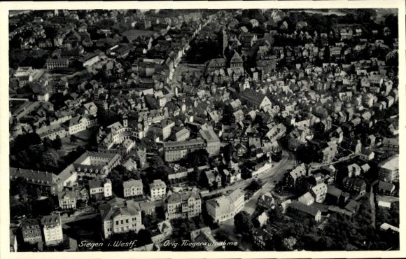 Postcard Siegen in Westphalia, aerial photograph