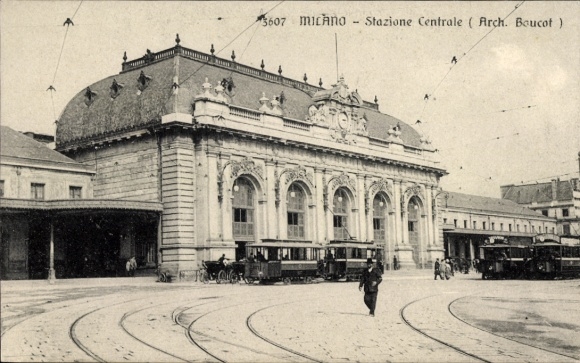 Ak Milano Mailand Lombardia, Historisches Gebäude, Stazione Centrale, Architektur von Arch. Bo...