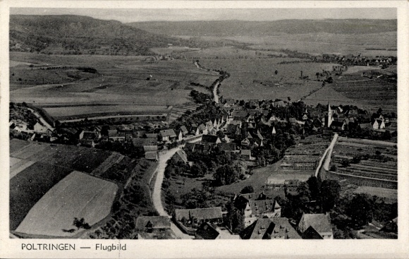 Ansichtkaart Poltringen Ammerbuch in Württemberg, luchtfoto, landelijk tafereel, huizen, velden