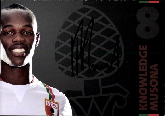 Autogrammkarte Fußballer Knowledge Musona, FC Augsburg, Autogramm