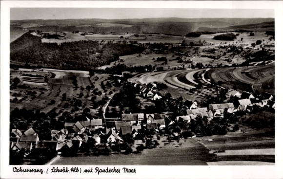 Postcard Ochsenwang Bissingen an der Teck, aerial photograph