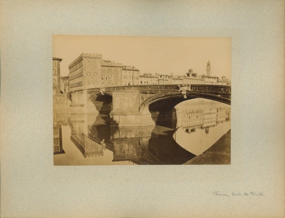 foto rond 1880, Firenze Florence Toscana, Ponte Santa Trinita