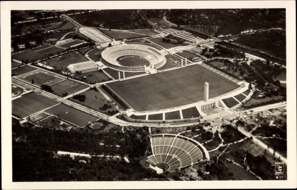 PC Berlin Charlottenburg Westend, aerial photograph, Reichssportfeld, stadium, Dietrich Eckardt stage