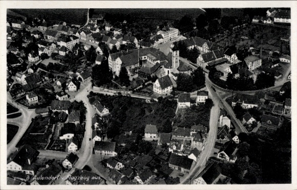 Postcard Aulendorf in Württemberg, aerial photograph
