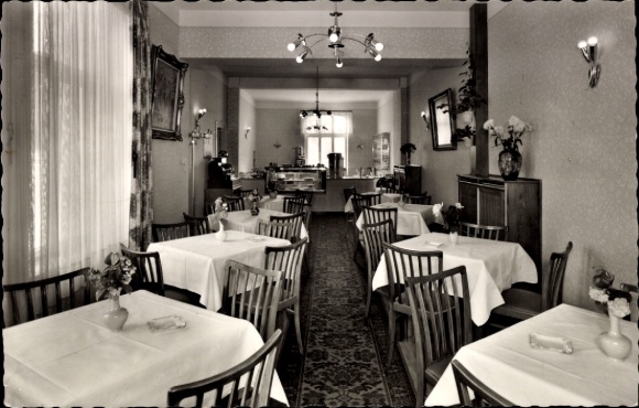 Postcard Rengsdorf in the Westerwald, Hotel, Dining Room