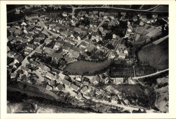 Ak Kirchheim in Unterfranken, Fliegeraufnahme