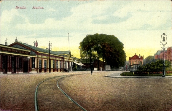 Postcard Breda North Brabant, train station