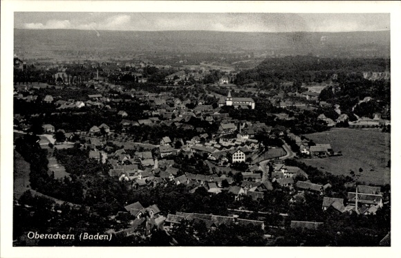 Postcard Oberachern Achern Baden Württemberg, city panorama, aerial photograph