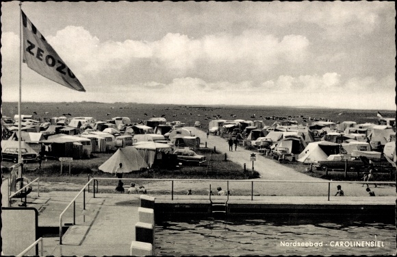 Postcard Nordseebad Carolinensiel Wittmund in Ostfriesland, campsite