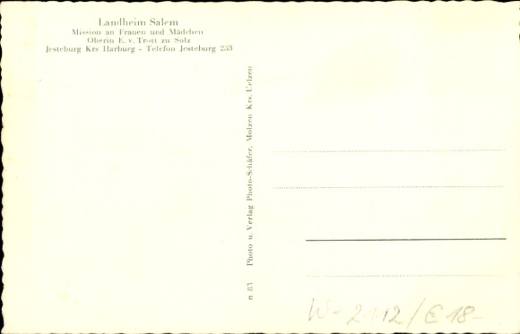 Postcard Salem Jesteburg, Landheim Salem with garden