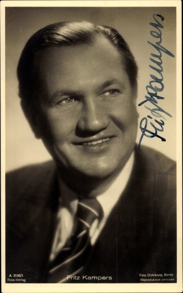 Postcard actor Fritz Kampers, Ross 3150/1, autograph
