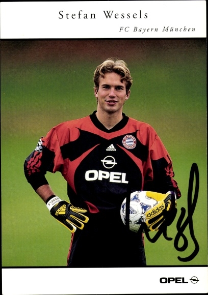Autograph card Stefan Wessels, FC Bavaria Munich, Opel, autograph