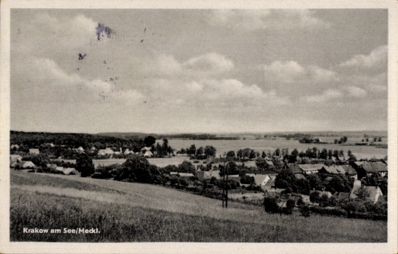 Postcard Krakow am See in Mecklenburg, panorama
