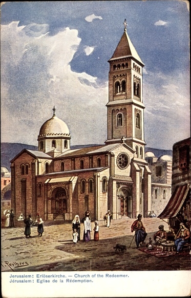Artist PC Perlberg, F., Jerusalem Israel, Church of the Redeemer