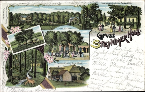 Chromo-Litho Stenum Ganderkesee Lower Saxony, Stenumer Holz, Sommerwirtschaft Backenköhler
