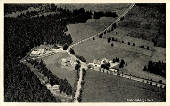 Postcard Sonnenberg Braunlage in the Upper Harz, aerial photograph