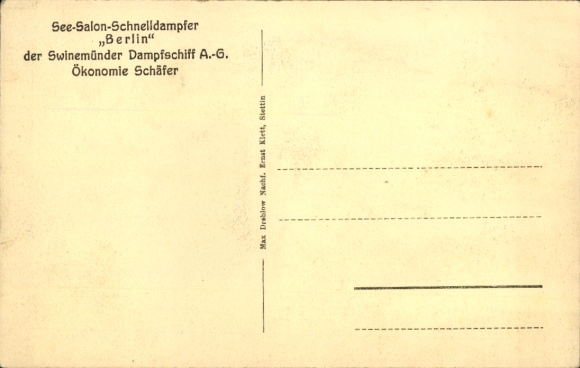 Ak express stoomboot Berlin, Swinemünder Dampfschifffahrtsgesellschaft