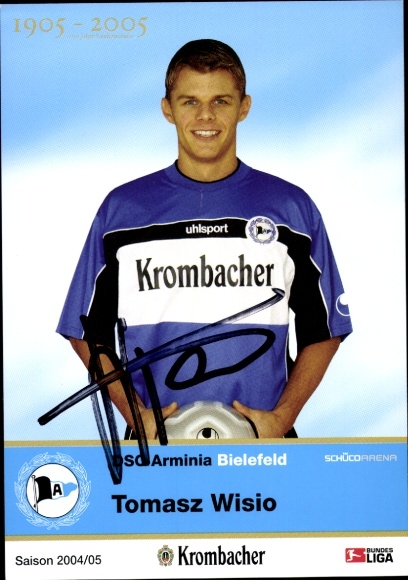 Autograph card footballer Tomasz Wisio, DSC Arminia Bielefeld, autograph