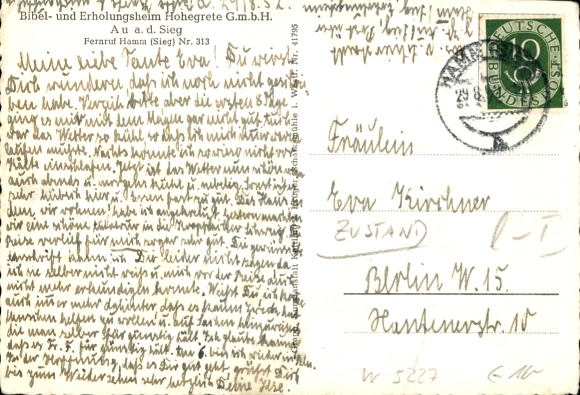 Postcard Au Windeck an der Sieg, Bible and Recreation Home Hohegrete GmbH, elm, larch, beech