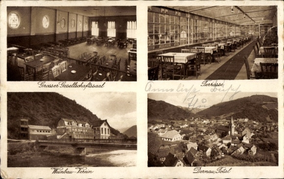 Postcard Dernau an der Ahr, Hotel Restaurant Winbau Verein, total