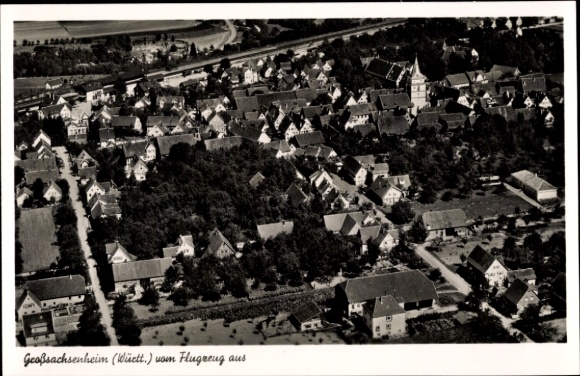 Postcard Großsachsenheim Sachsenheim in Württemberg, aerial photograph