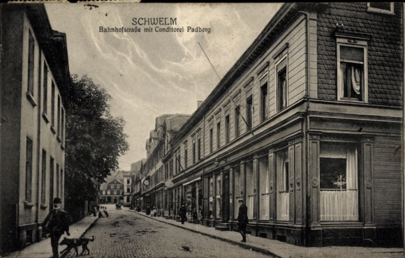 Ak Schwelm in Westfalen, Bahnhofstrasse, banketbakkerij Padberg