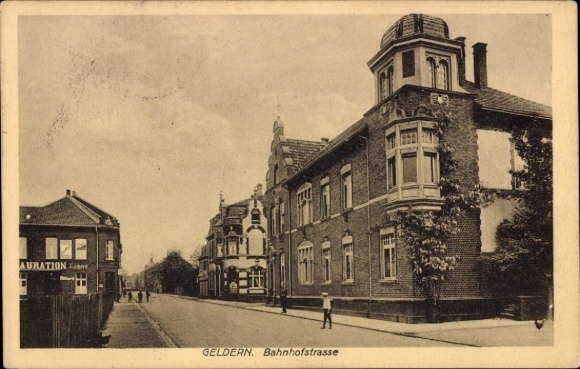Postcard Geldern am Niederrhein, Bahnhofstraße