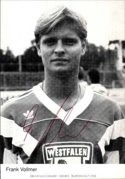 Autogrammkarte Fußballer Frank Vollmer, Preußen Münster, Autogramm