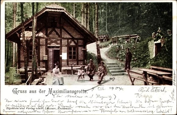 Ak Krottensee Neuhaus an der Pegnitz in de regio Neurenberg in Beieren, Maximiliansgrotte