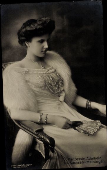 Postcard Princess Adelheid Saxe-Meiningen, portrait