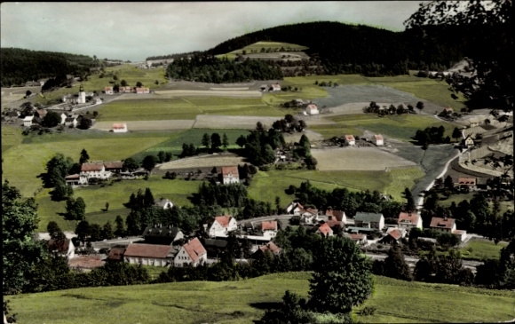 Ak Warmensteinach Oberfranken Bayern, Landschaftsansicht, Hügel, Wohnhäuser, Wald, Fichtelgebirge