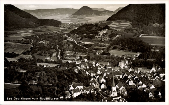 Postcard Bad Überkingen in Württemberg, aerial photograph