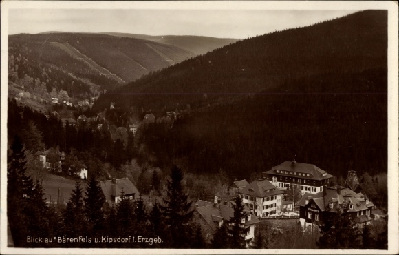 Ak Kipsdorf Altenberg in het Ertsgebergte, uitzicht op Bärenfels