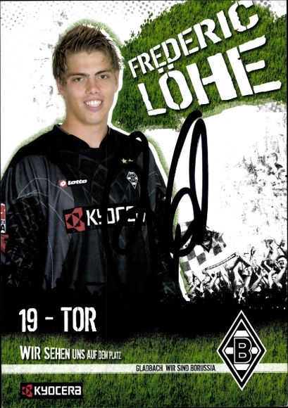 Autogrammkarte Fußballer Frederic Löhe, Borussia Mönchengladbach, Autogramm